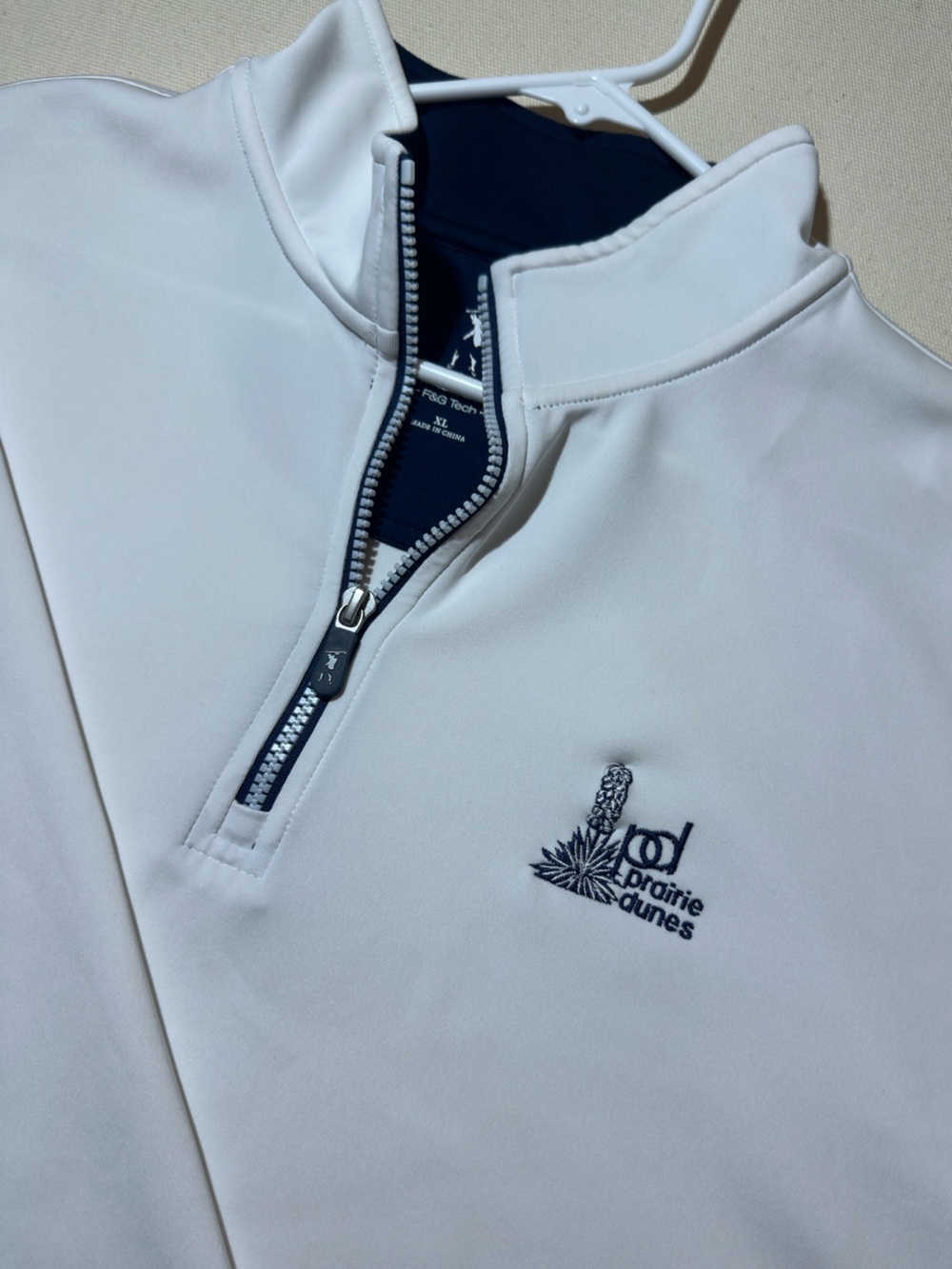 Men’s Fairway & Greene White Qtr-Zip Golf Sweater x Prairie Dunes Country Club